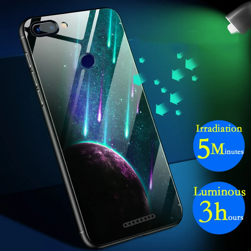 Чехол в виде светящегося стекла для Xiaomi mi 9 8 SE 8 Lite A1 A2 Lite чехол для телефона для Xiao mi Red mi 5 Plus 6A 6 Pro Note 7 5 Pro Coque
