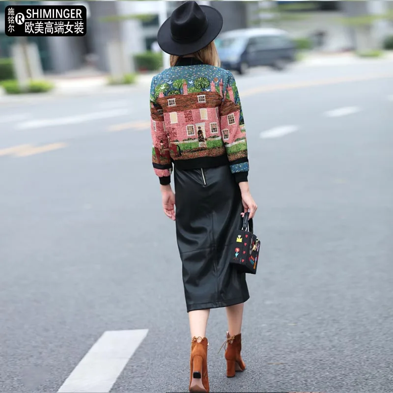 Европейская станция осенняя новая модная брендовая с вышивкой короткий твидовый