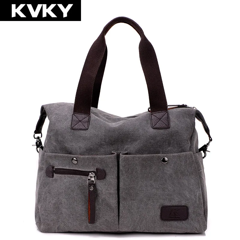 KVKY Брендовая женская сумка-мессенджер винтажные высококачественные холщовые