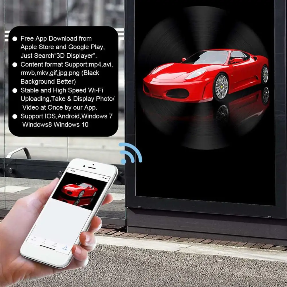 Голографическая лампа с Wi-Fi голографическая новым дизайном 50 см 3D дисплей