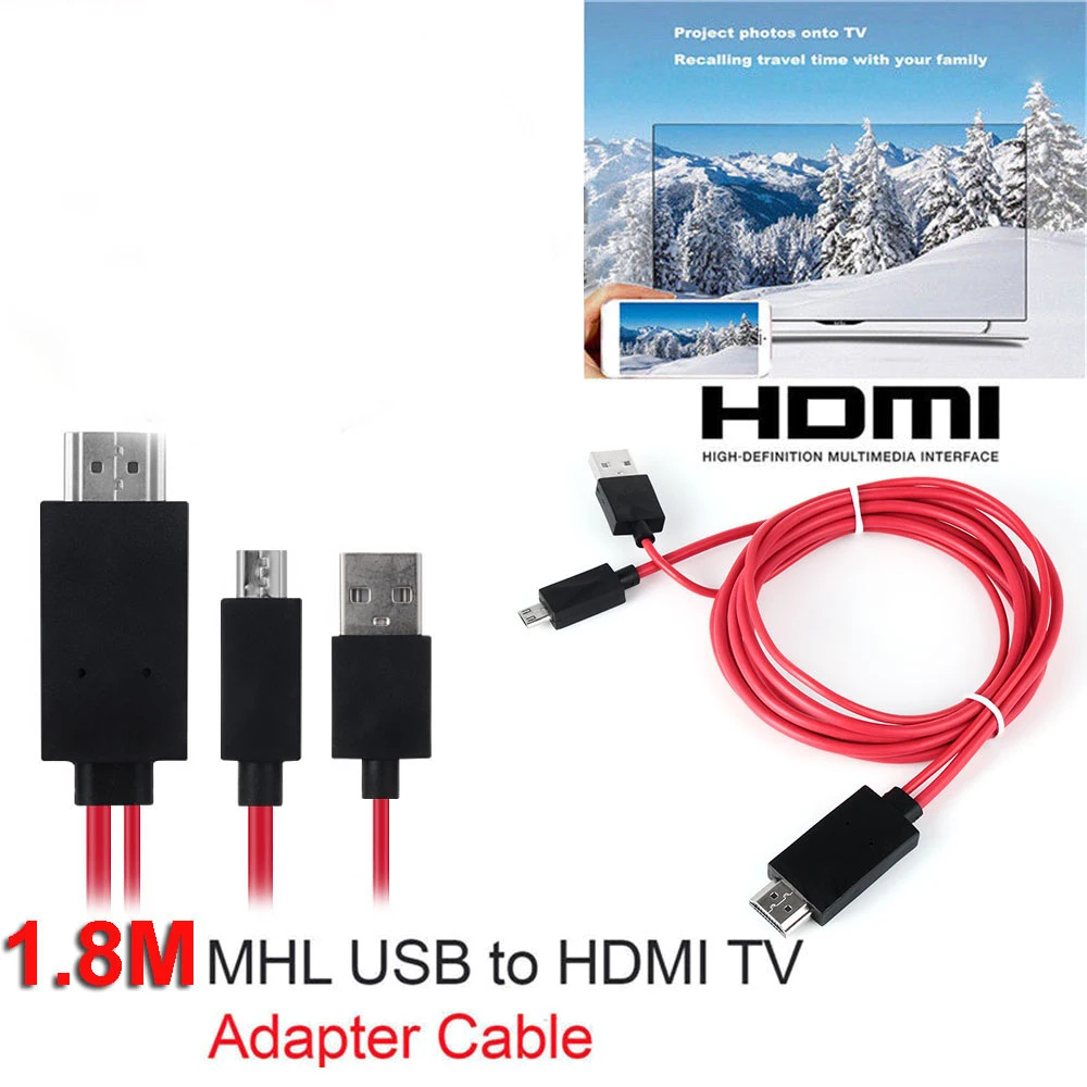 Новый MHL Micro USB к HDMI 1080P HD ТВ кабель адаптер для телефонов Android Samsung 11Pin 5Pin