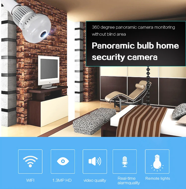 Камера BabyKam с лампочкой IP Fisheye 960P 360 градусов полным обзором CCTV VR камера 1.3MP для