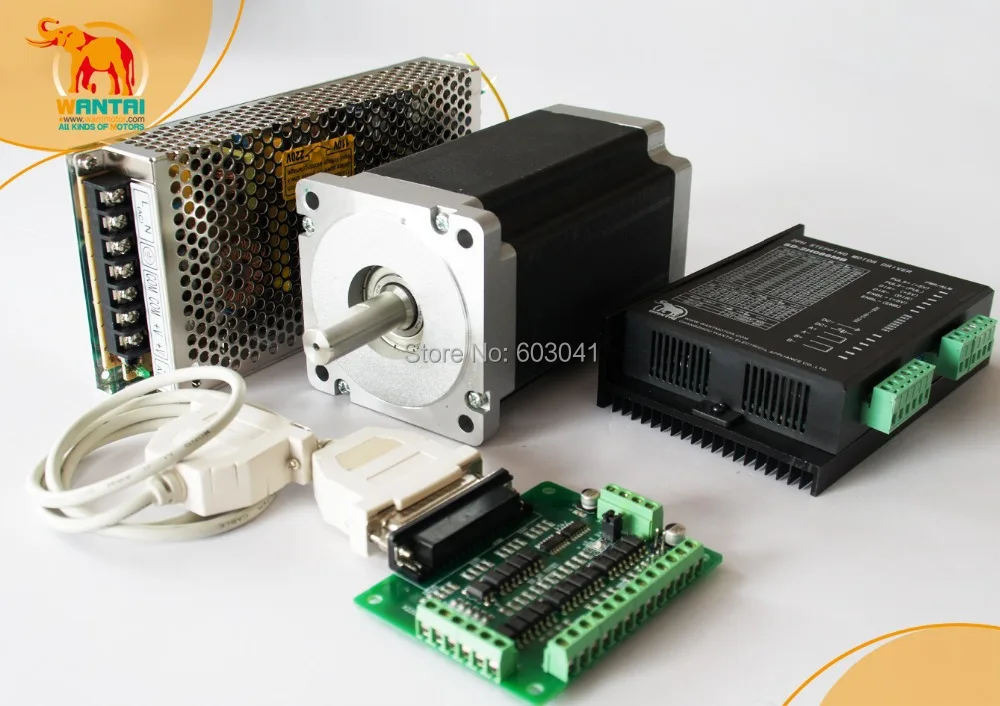 

1 Axis Nema 34 Wantai Stepper Motor Single Shaft 1232oz-in, 5.6A, WT86STH118-6004A, CNC Motor& DQ860HA driver & Power