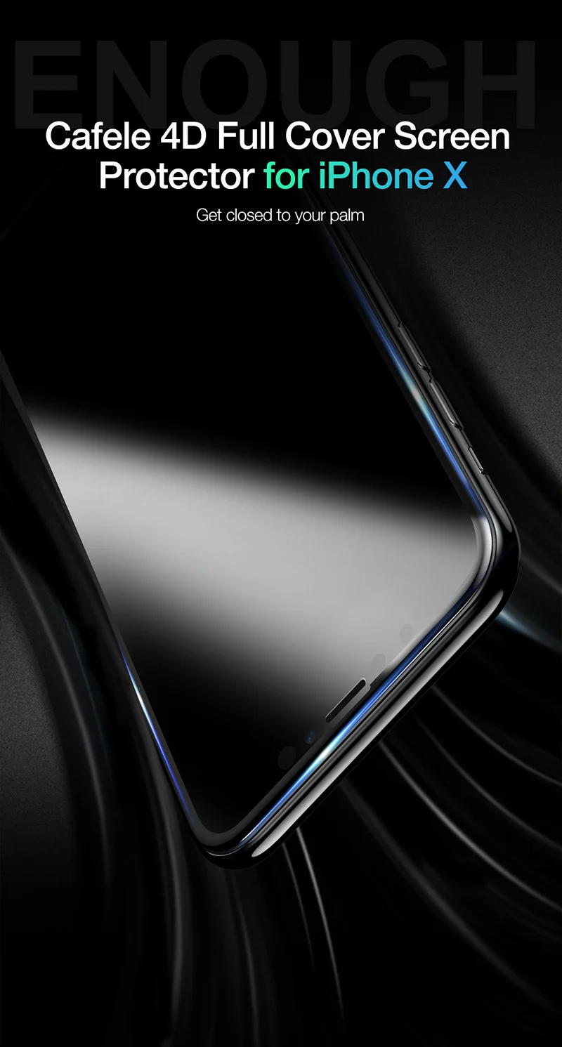 Защитное стекло CAFELE с полным покрытием для iPhone X XS Max XR 4D, закаленное стекло для iPhone XR XS, защитное стекло с защитой от синего света, светильник