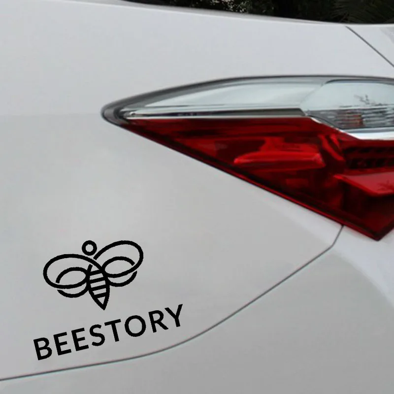 YJZT 14.4M*9.8CM Simple Dazzling Delicate Honey Bee Story Lovely Vinyl Decal Cool Car Sticker Black/Silver C19-1209 | Автомобили и