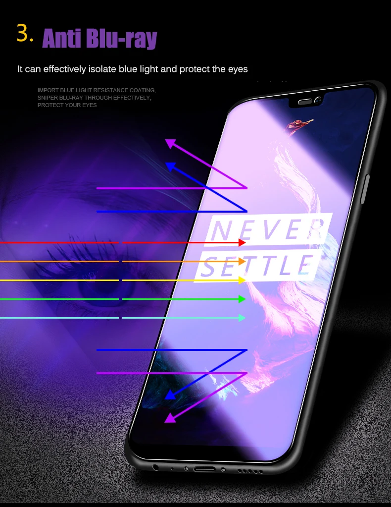 2 шт./лот, полностью закаленное стекло для Oneplus 6 6T 7, Защитное стекло для экрана 2.5D, закаленное стекло для one plus 7 6 6 t, анти-синее стекло