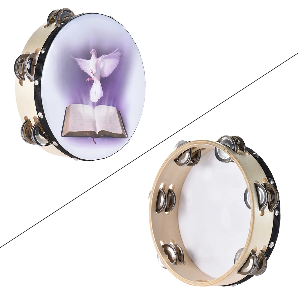 Двухрядный бубен колокольчик 10 &quot ударный инструмент для детей детские