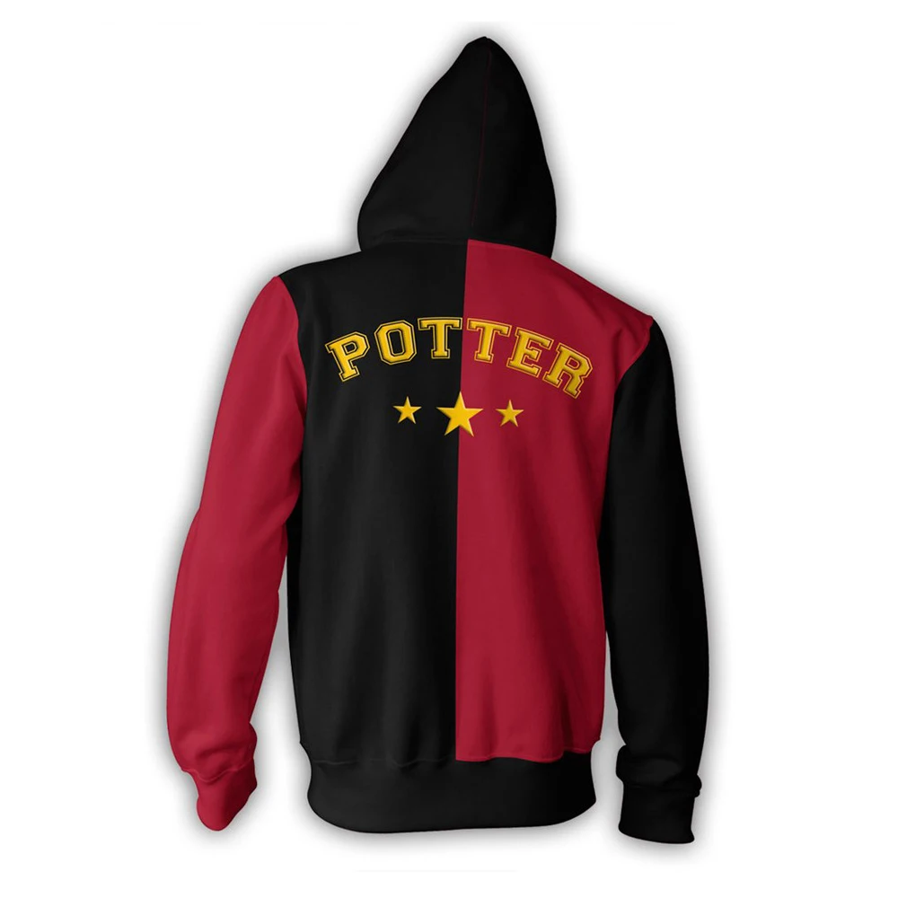 Толстовки на молнии с 3d цифровой печатью серии Harri Potter костюмы для косплея