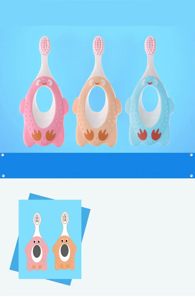 

Baby Toothbrush Soft Anti Slip Handle Cartoon For Toddler Kids Newborn Oral Care