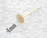 4mm BASEHOME 100 шт золотого цвета из нержавеющей стали пустые серьги-гвоздики база подходит для 3/4/5/6/8 мм Кабошон Камея Настройки DIY Изготовление ювелирных изделий - Цвет: 4mm