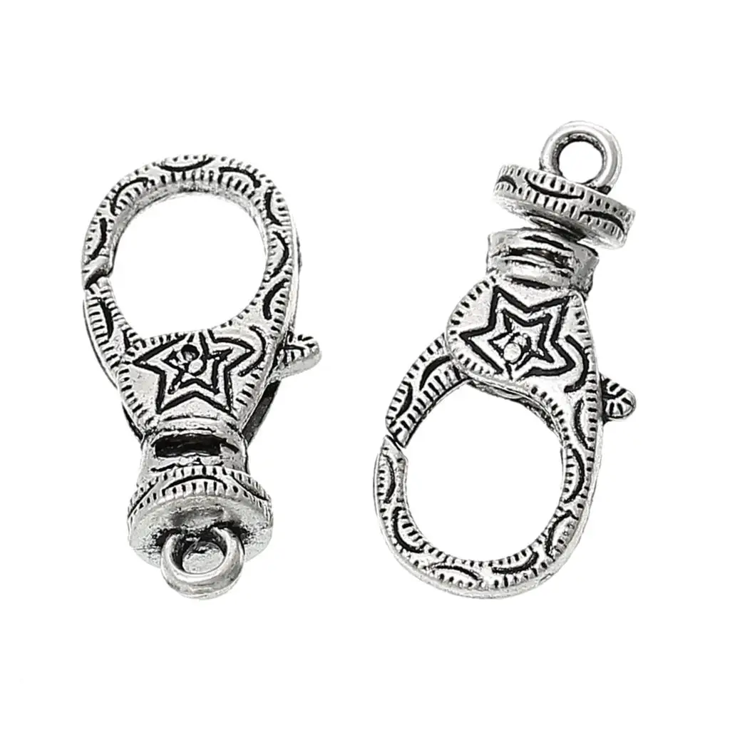 DoreenBeads Омаров из металлического сплава серебристая застежка 3 1 см (1 2/8 дюйма) x 14 мм