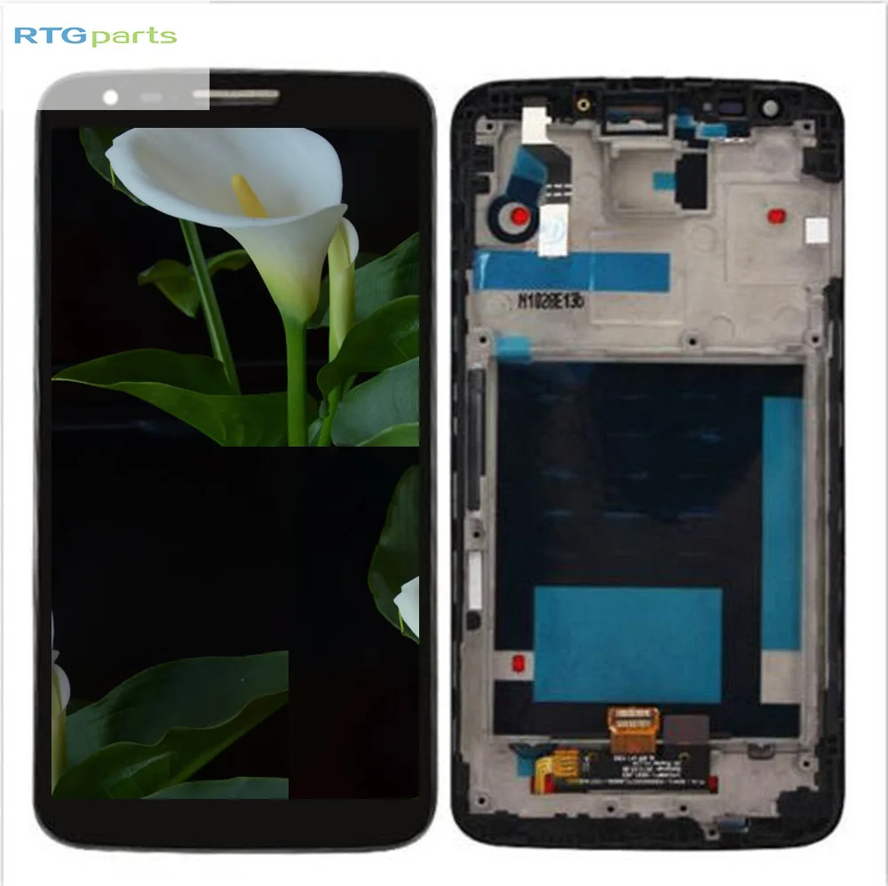 RTGparts LCD кодирующий преобразователь сенсорного экрана в сборе с рамкой для LG Optimus G2