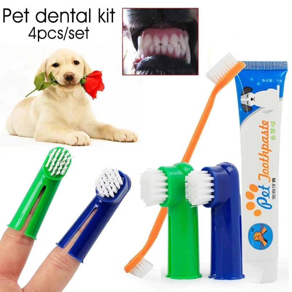 Pet Dog Cat Ванильная/ГОВЯЖЬЯ зубная паста щетка гигиена полости рта инструмент для