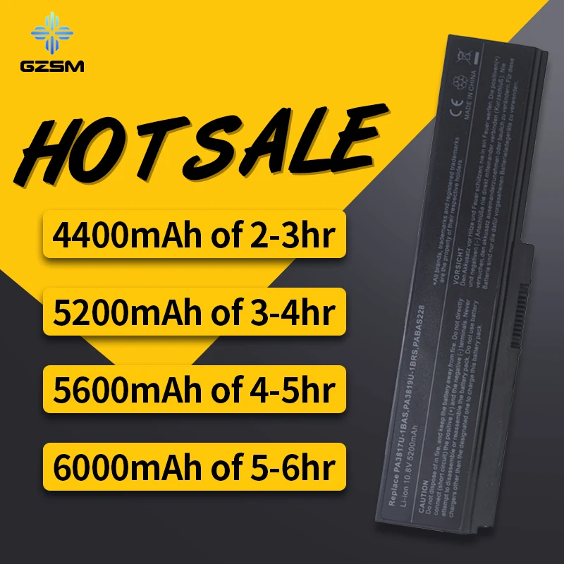 Аккумулятор для ноутбука HSW 6 ячеек Toshiba PA3817U 1BAS 1BRS Satellite L700 L730 L735 L770 L745 L750 L755 L775|laptop