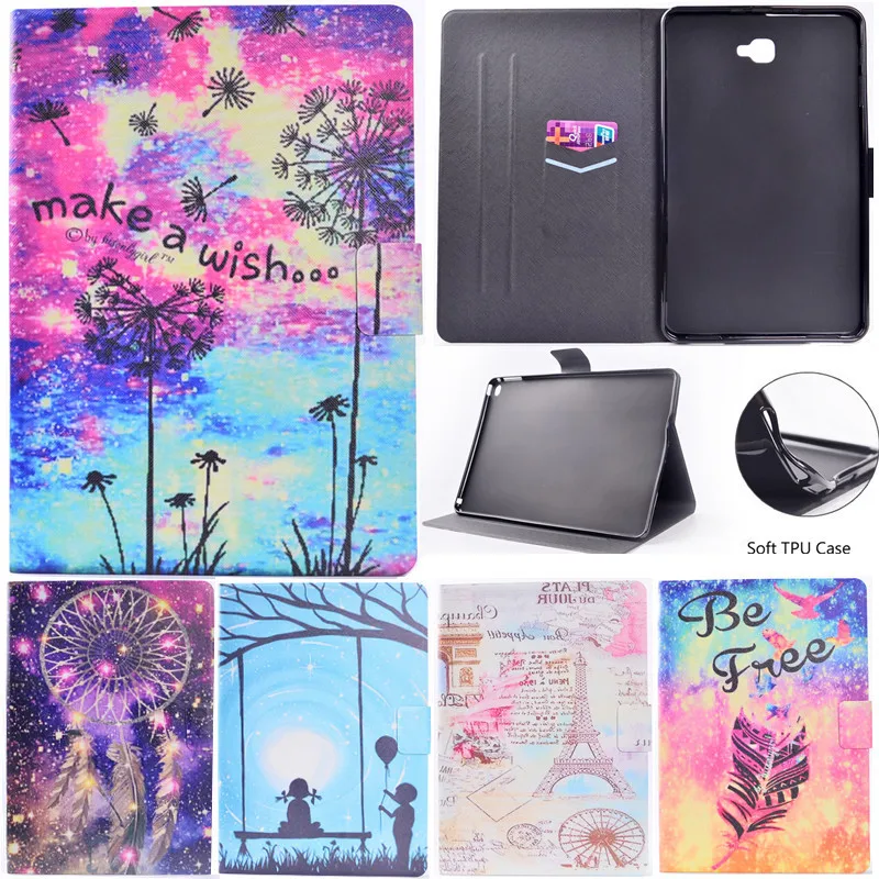 Wekays Case For Samsung Tab A6 Stand Flip Fundas Case For Coque Samsung Galaxy Tab A A6 2016 10.1 T585 T580 T580N Tablet Cover