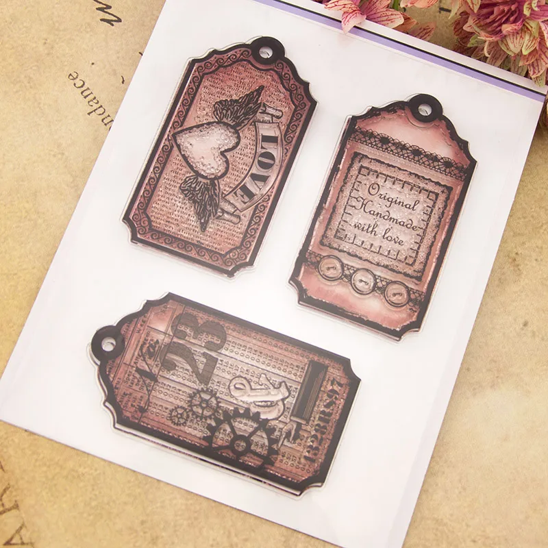 Винтажная закладка сердце крыло прозрачный силиконовый штамп для печати DIY