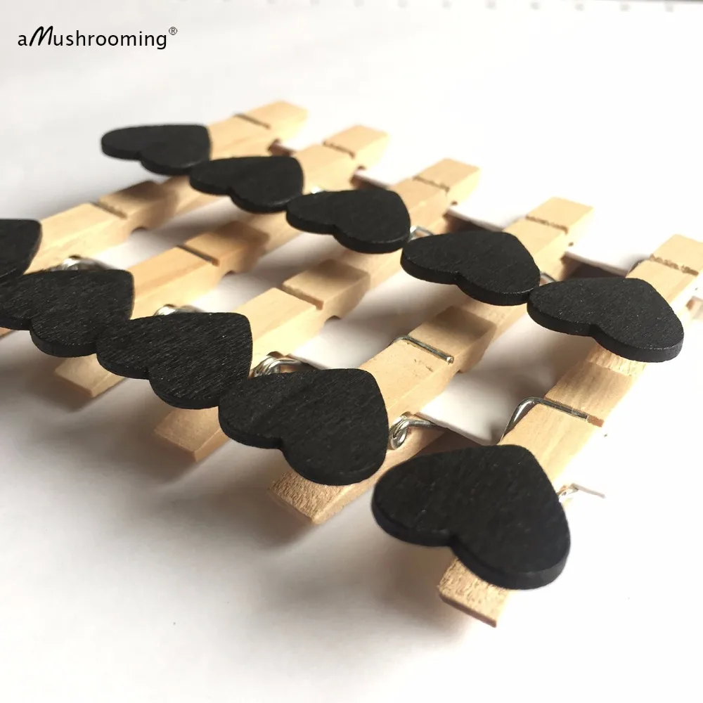 80 шт. дерево мультфильм черное сердце прекрасные канцелярские товары деревянные