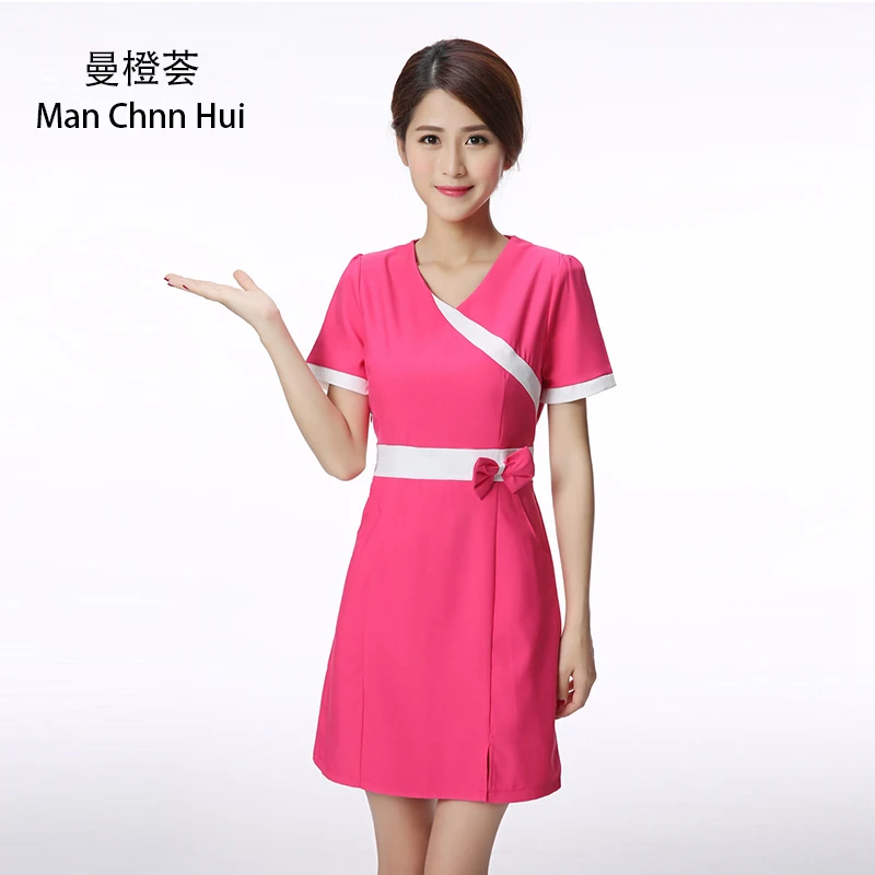 Косметологическая одежда для спа салона ног и ванны летнее платье с коротким