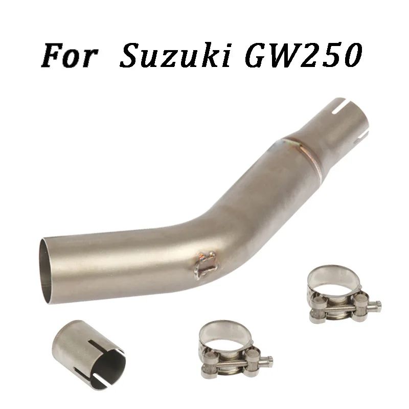 Для Suzuki GW250 GW250F DB Killer GW 250 МОТОЦИКЛ выхлопной средней звеньевой трубы мотоцикл лазерная маркировка карбоновый глушитель с наклейкой - Цвет: H