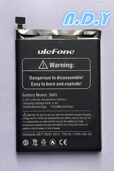 100% Оригинальный аккумулятор Ulefone Armor 5 (3065) 5000mAh для ULEFONE armor Bateria Batterie батареи