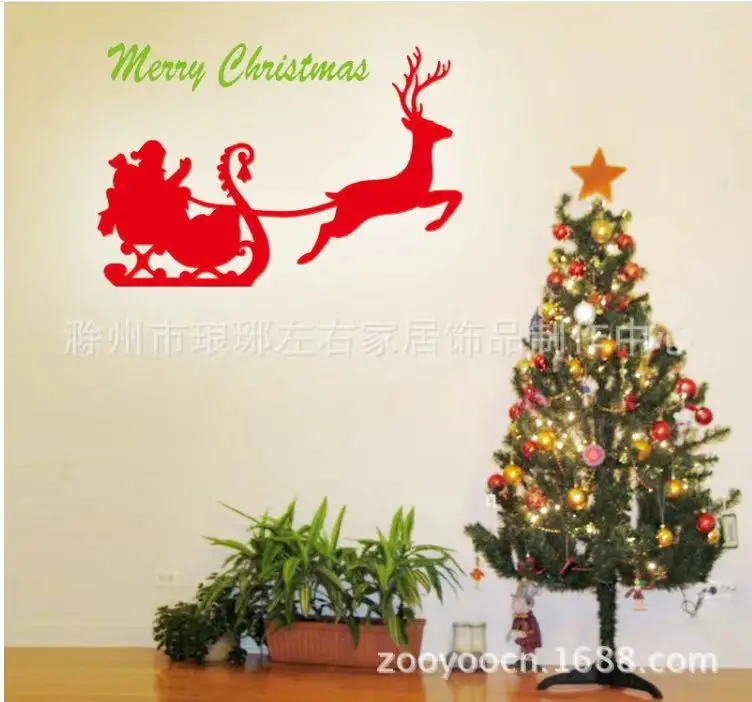 

New hot Deer Merry Christmas wall stickers home decor waterproof removable