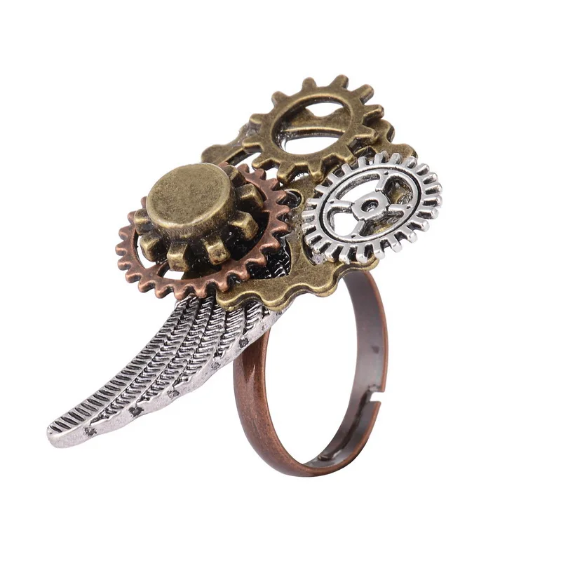 Кольцо с различными шестернями и крыльями в стиле|ring jewelry|steampunk ringgear ring jewelry |