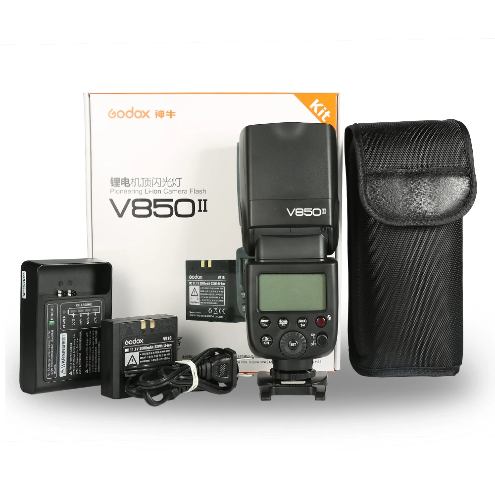 Godox фотокамер Speedlite HSS 2,4 г Беспроводной V850II GN60 1/8000 s Камера вспышка фотовспышка вспышка для фотосъемки для цифровой зеркальной камеры Nikon Canon sony Fujifilm Olympus Lumix