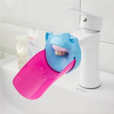 blue red cat plastic Удлинитель для смесителя, прочный, милый, мультяшный, для детей, для малышей, для раковины, для ванной, расширитель для смесителя, ручная мойка, для детей, расширитель для смесителя - Цвет: blue red cat plastic