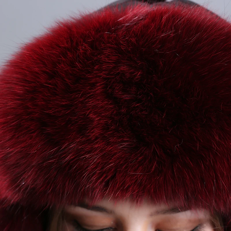 Корейская версия шапки из лисьего меха Lei Feng Женская осенне-зимняя теплая меховая