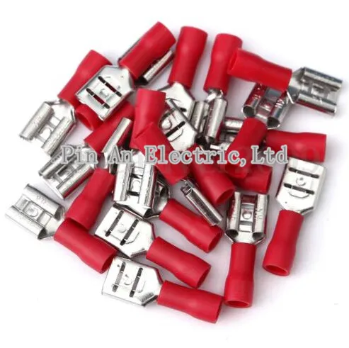 FDD1.25-250 insulating Female Insulated Electrical Crimp Terminal Connectors Cable Wire Connector 100PCS/Pack FDD1-250 FDD | Обустройство