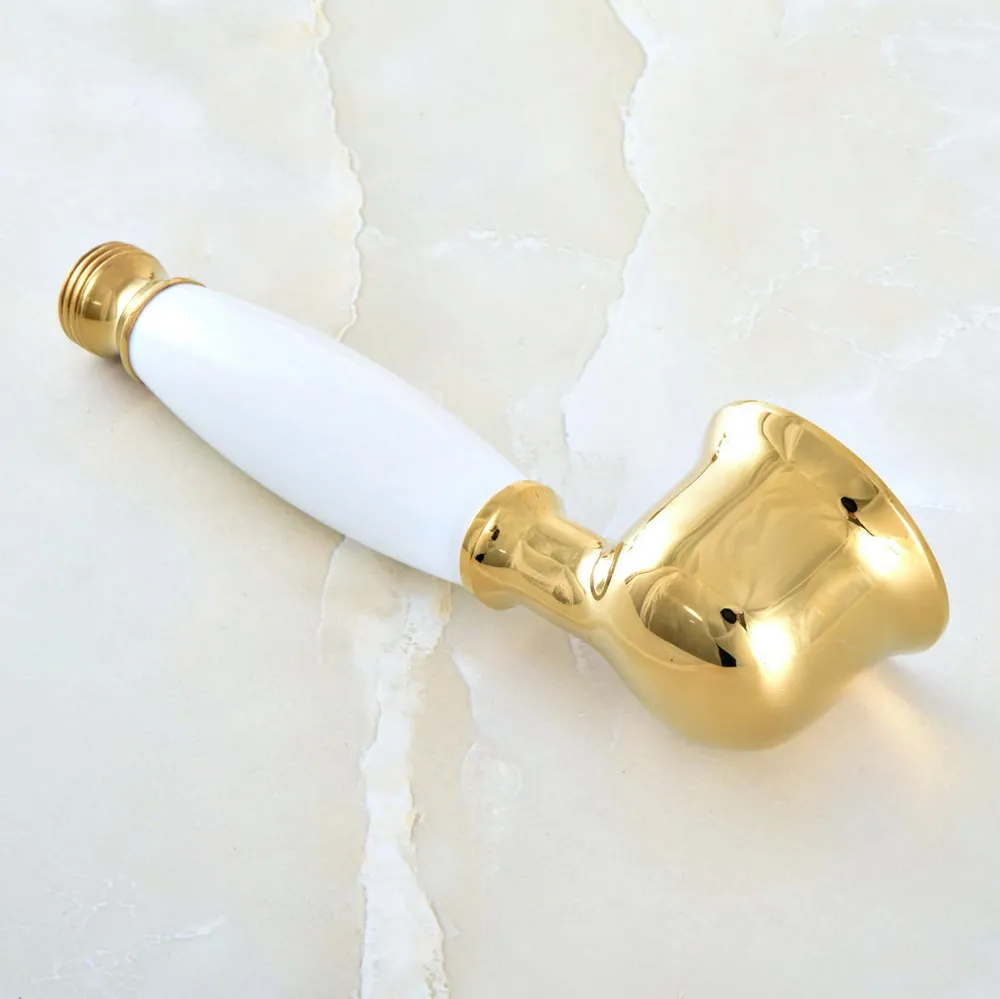 Luxury Polished Gold Color Brass Telephone Shape Hand Spray Handheld Shower head / Bathroom Accessory (Standard 1/2&quot) mhh048 |