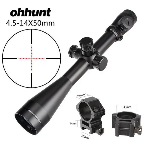 Ohhunt 4,5-14X50 охотничий прицел для винтовки Mil освещенный точечный элемент наивысшего качества тактический оптический прицел