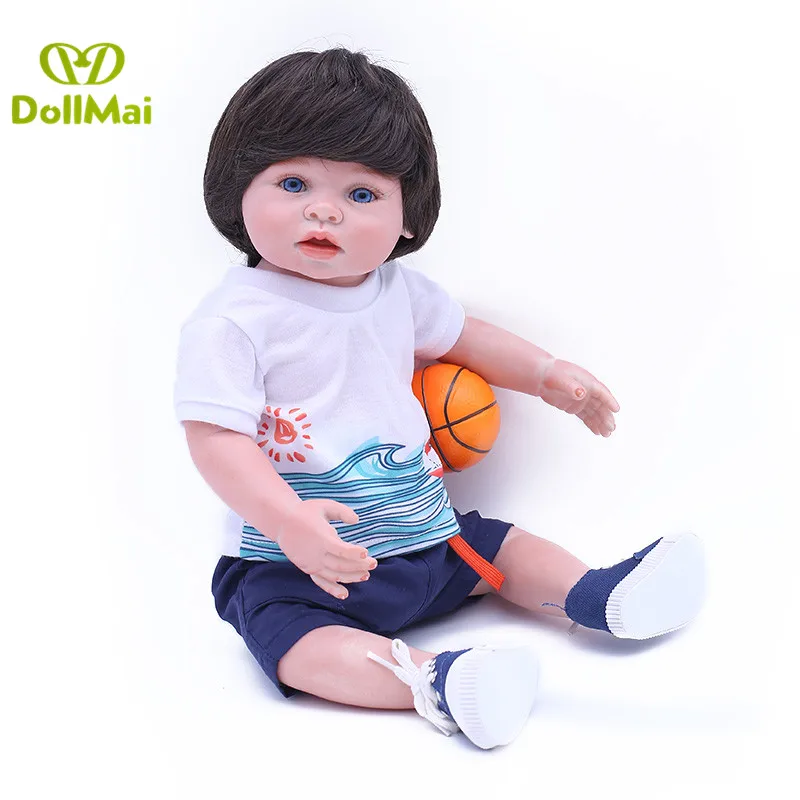 

Reborn boy bonecas 43cm full Silicone Vinyl body baby reborn Dolls Bebe Realistic Reborn menino Fashion Doll gift