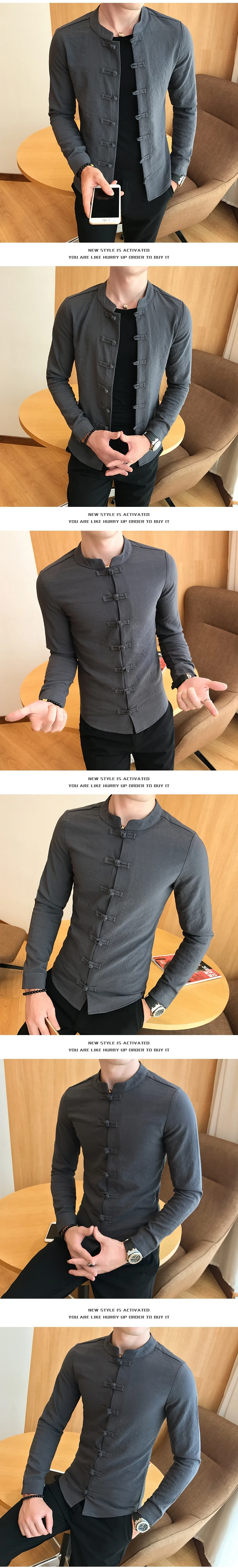 Рубашка с воротником "Мандарин", Camisa Mao Hombre, китайская рубашка с воротником, s, мужские рубашки, обычная посадка, Camisa, традиционная, китайская, Hombre