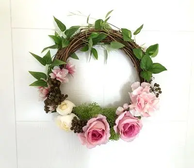 Искусственный Шелковый цветок розы венок на дверь искусственный Венок украшение