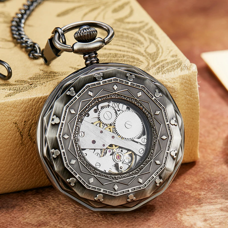 Уникальные механические карманные часы для мужчин и женщин, уникальный дизайн, часы Fob ожерелье с подвесками на цепочке, винтажные часы ручн... от AliExpress WW