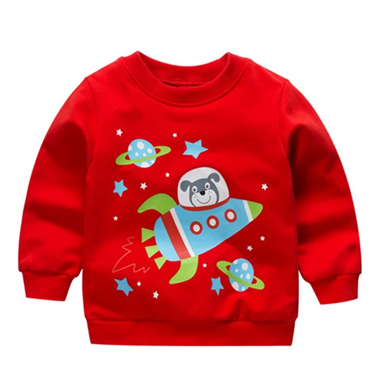 Baby Boys Girls Sweatshirts Autumn Spring Cartoon Cotton Tops Children Long Sleeve Sweatshirt | Детская одежда и обувь