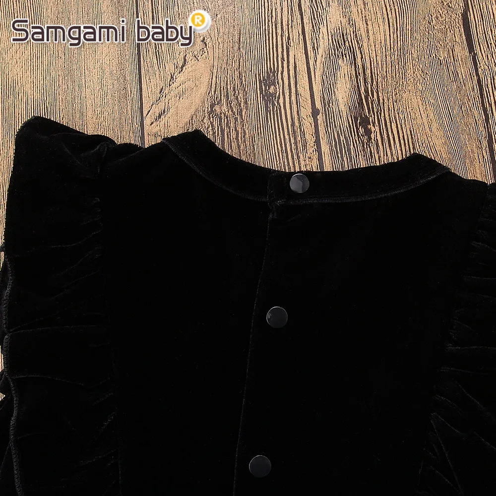 Детские бархатные брюки SAMGAMI комбинезон с оборками для девочек на весну и осень