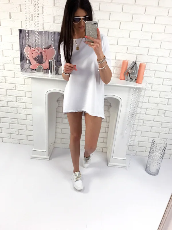 Женское повседневное мини-платье с принтом кошки бабочки круглым вырезом