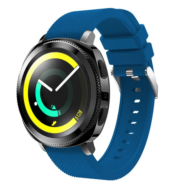 20 мм ремешок для наручных часов amazift Bip ремешок для смарт-часов Garmin Vivoactive 3/645 силиконовый ремешок для наручных часов для samsung Шестерни S2 спортивный браслет - Цвет: Deep blue