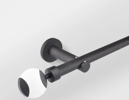 single rod black Американский стиль, серебристый цвет, бесшумные карнизы для штор, одинарные и двойные карнизы, карнизы для штор, аксессуары для дорожки, украшение дома - Цвет: single rod black