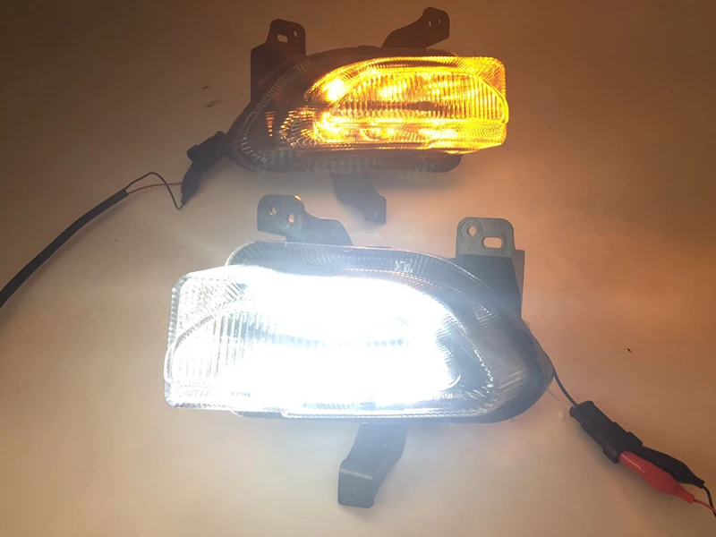 Автомобильная проблесковая 1 комплект светодиодный светильник LED DRL с желтым