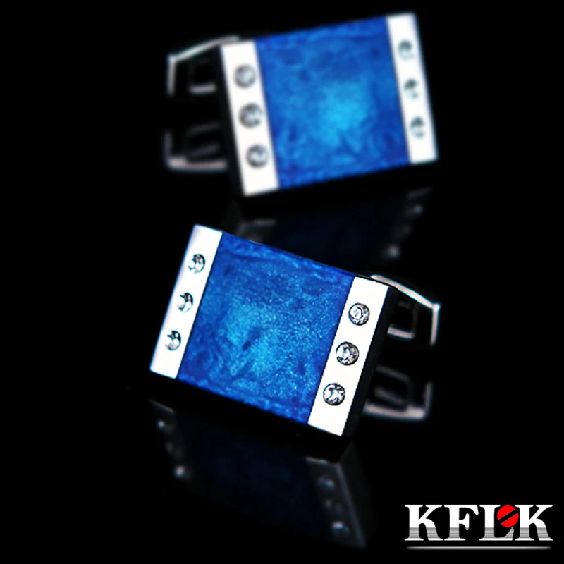 KFLK ювелирные изделия французские запонки для рубашек мужские брендовые синие