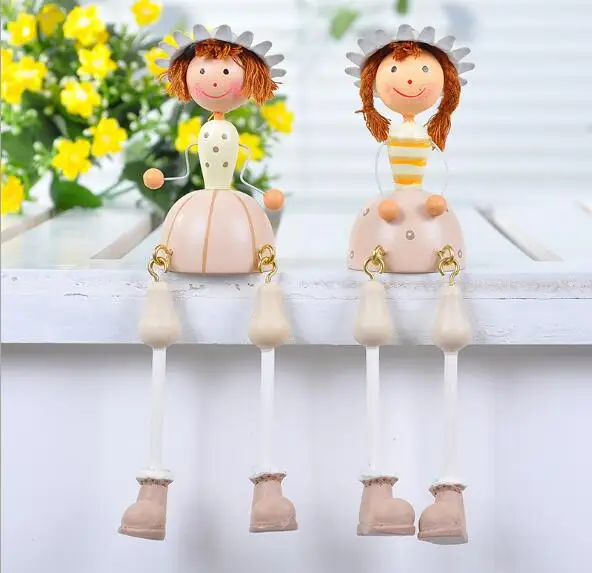 

2 шт./лот Woodiness суспендирующее кукла домашнего интерьера живописный вид подарок украшения дома деревянные девушка ремесло мл 006