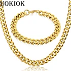 Мужской комплект из браслета и цепи из кубинской цепи Майами, 9 мм