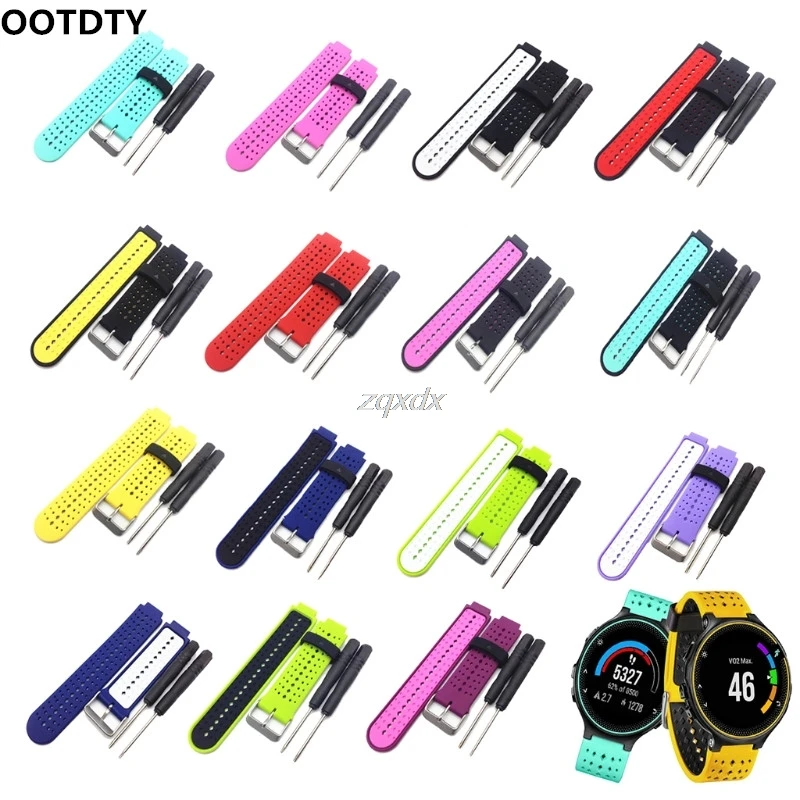 OOTDTY силиконовый ремешок для часов Garmin Forerunner 220 230 235 620 630 Смарт-часы