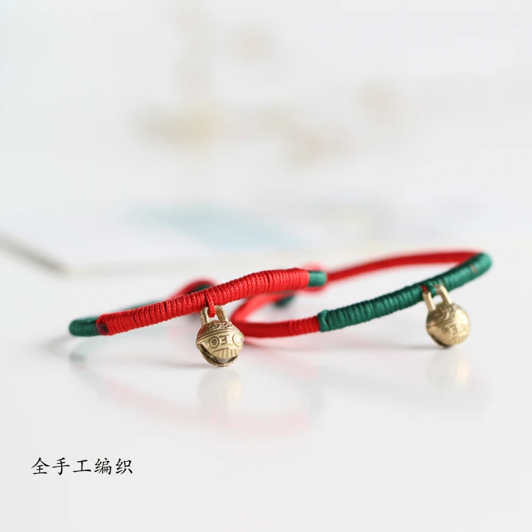 Браслет с колокольчиком Женский ювелирное изделие ручного изготовления красной