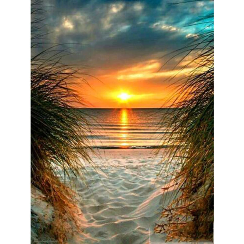 

Full Square/Round Drill 5D DIY Diamond Painting "Seaside sunset" Embroidery Cross Stitch Home Decor Gift TT053