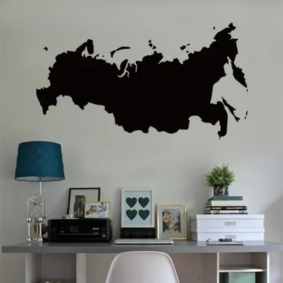 Виниловая наклейка на стену с изображением карты России и земли|sticker chip|decor wall