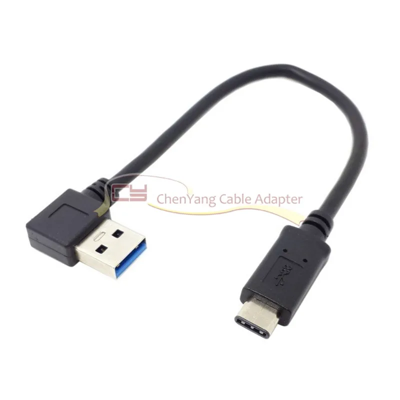 Реверсивный дизайн USB 3 0 1 Type C папа до 90 градусов левый Угловой Мужской кабель для